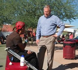 Mike with Client at the Campus