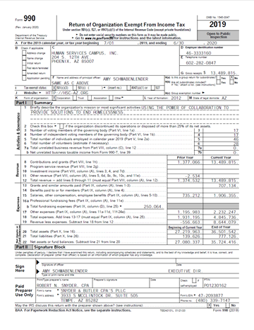 FY 2020 HSC Inc Public Disclosure Form 990
