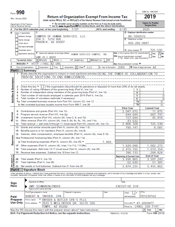 FY 2020 HSC LLC Public Disclosure Form 990
