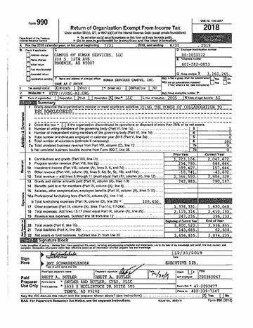 FY 2019 HSC LLC Public Disclosure Form 990